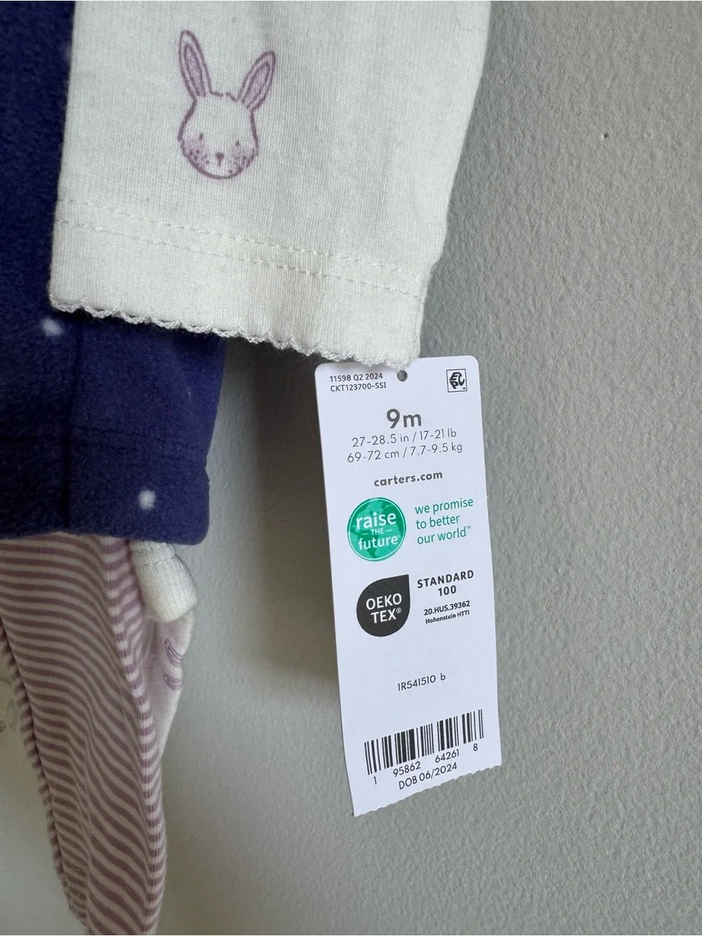 NWT Carter’s Bunny Baby Vest Set Size 9months
